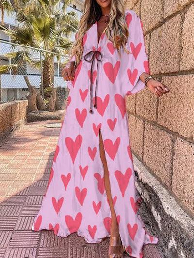 Kiana - Elegante vestido estampado tipo cover-up para la playa
