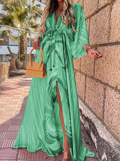Kiana - Elegante vestido estampado tipo cover-up para la playa