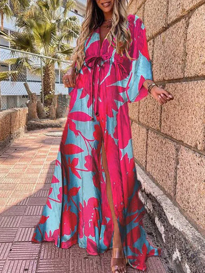 Kiana - Elegante vestido estampado tipo cover-up para la playa